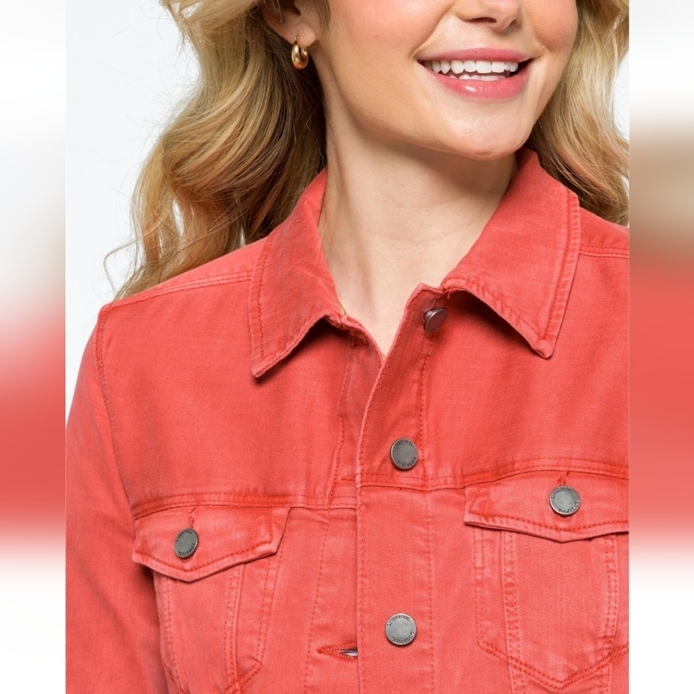 Liverpool Temma Coral Denim Jacket Women's Stretch Jean Jacket Small - Picture 8 of 16
